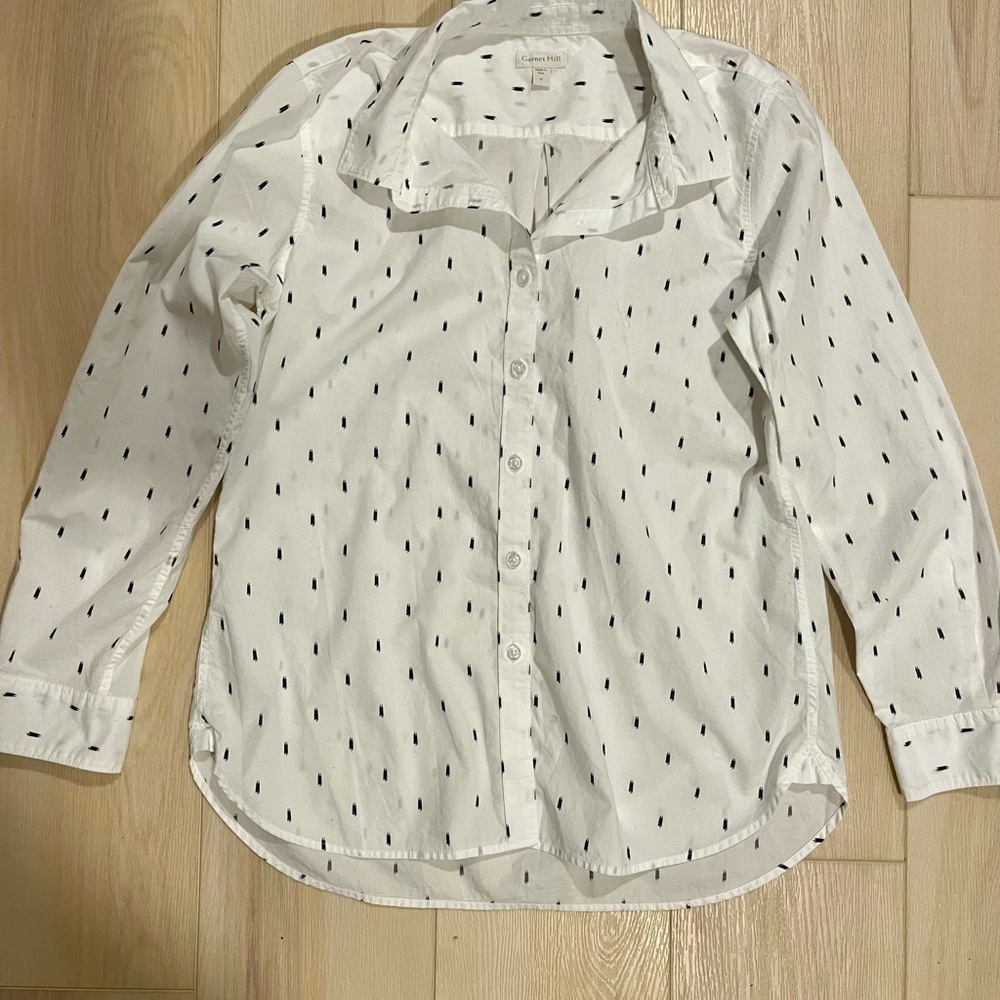 Garnet Hill classic Polka Dot Blouse - Picture 3 of 7